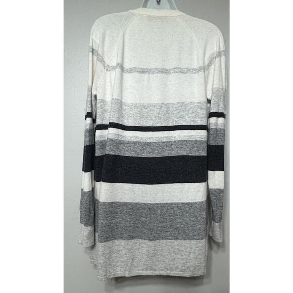 Loft Sweater Open Cardigan Women’s Size XS Draped Striped Wool Blend NEW - Picture 4 of 7
